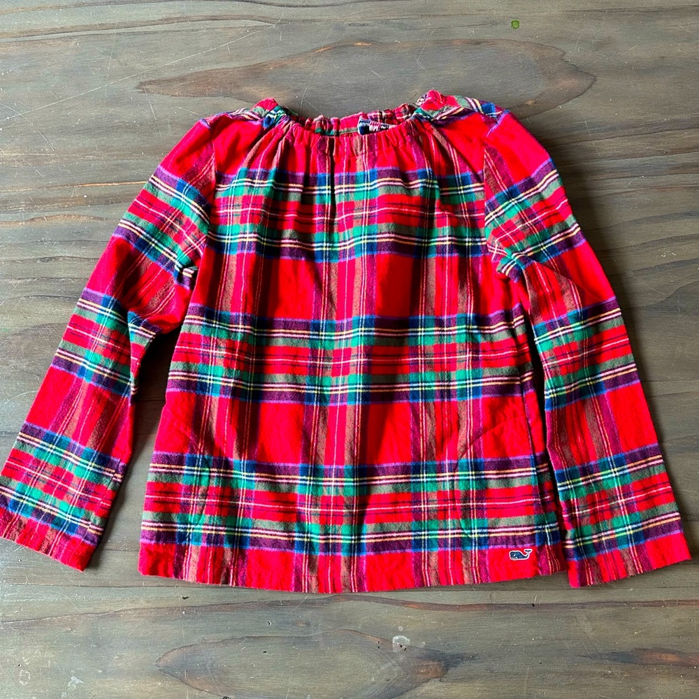 EUC Vineyard Vines Red Plaid Flannel Top